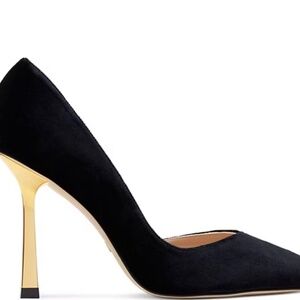 Stuart Weitzman | Anny x Heel 100 pump in black/gold, size 9.5